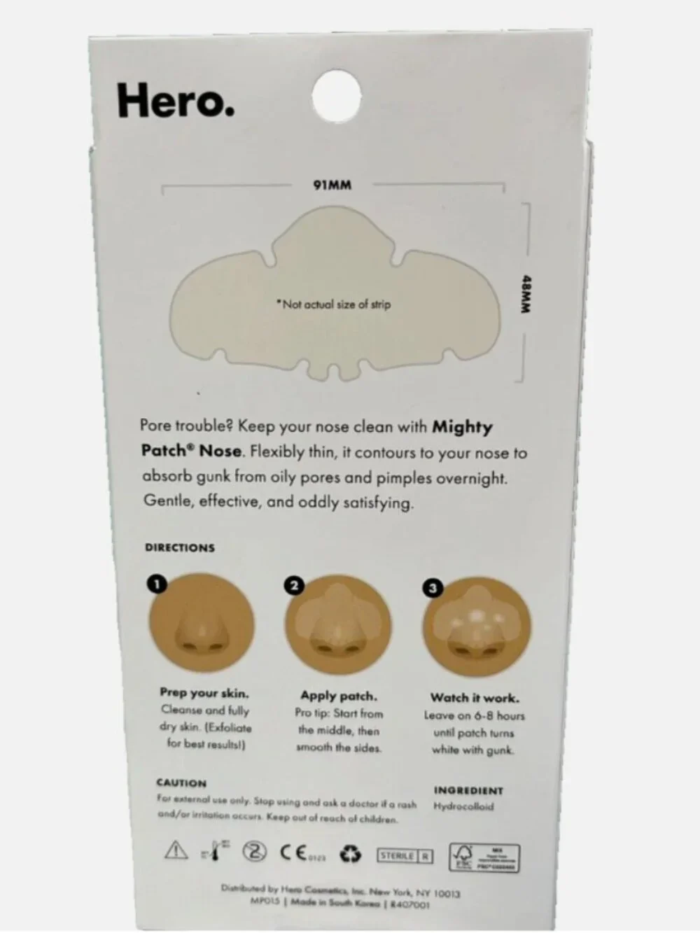 2X Mighty Patch Nose by Hero Cosmetics HYDROCILLOID 10 patches Each exp 01/2028